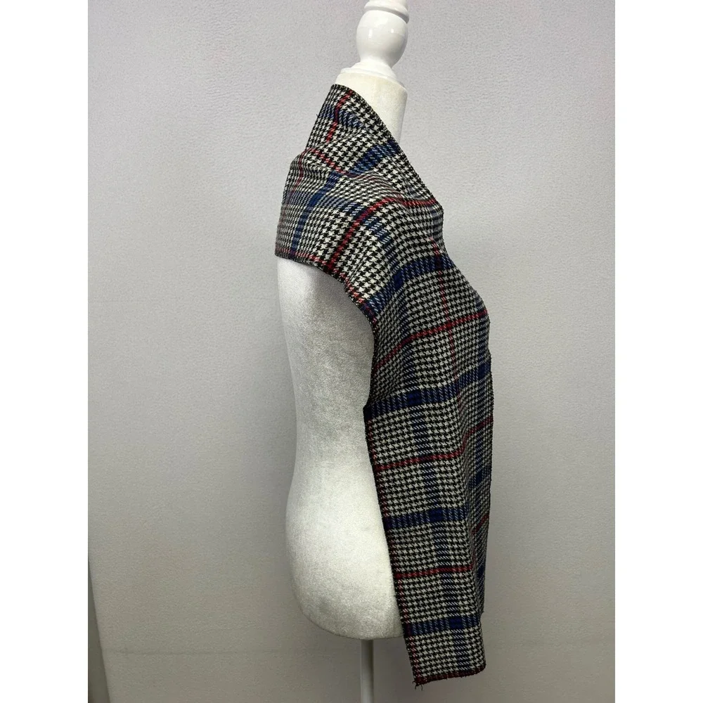 Dark Academia Unisex OS Black Blue Red Houndstooth Glen Plaid Scarf